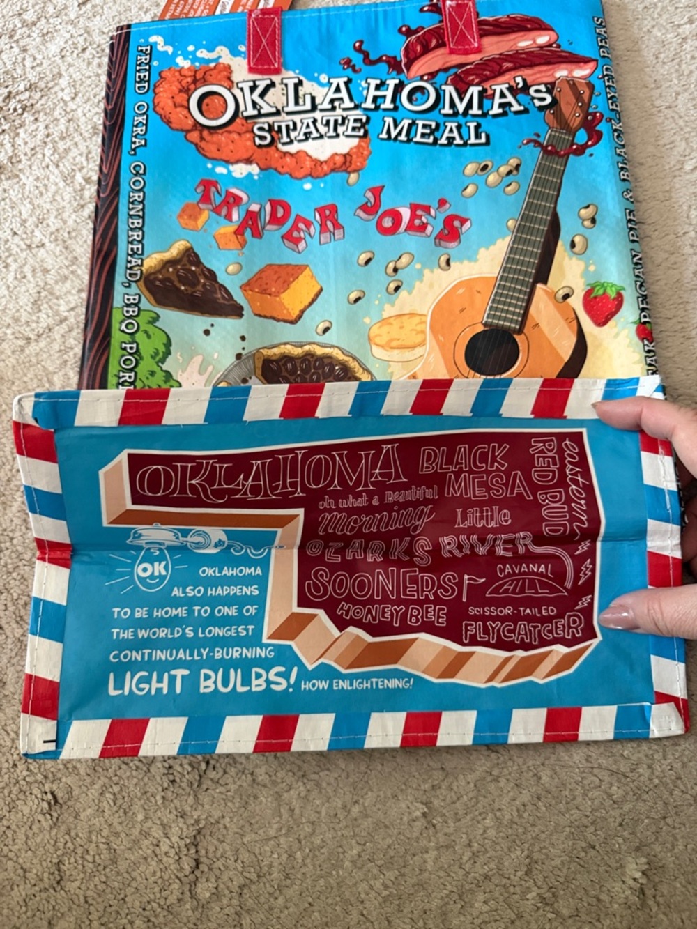 Trader Joe's Oklahoma State Meal Reusable Tote Bag - Blue - Picture 3 of 7